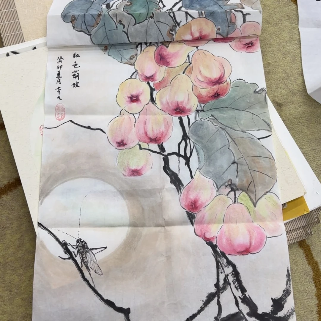 国画四尺四开花鸟作品童