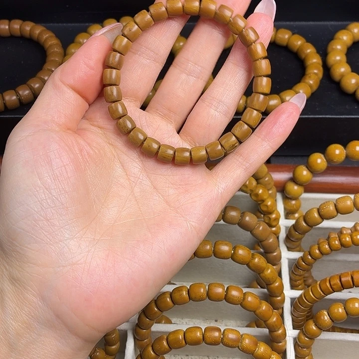 蜡***芯手串紫金鼠实心鼠直切手串7.5