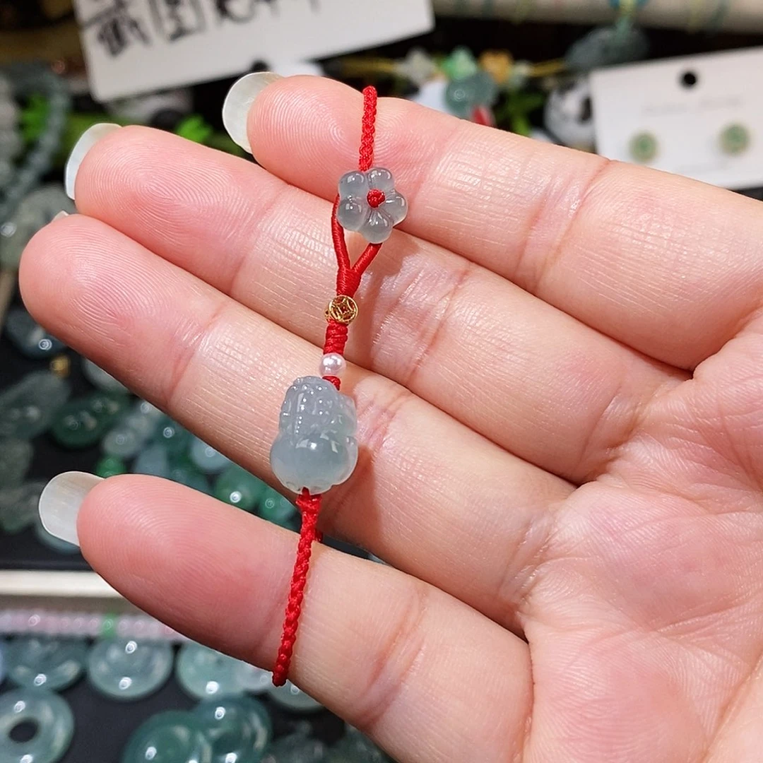 翡翠未镶嵌颈饰貔貅小花15