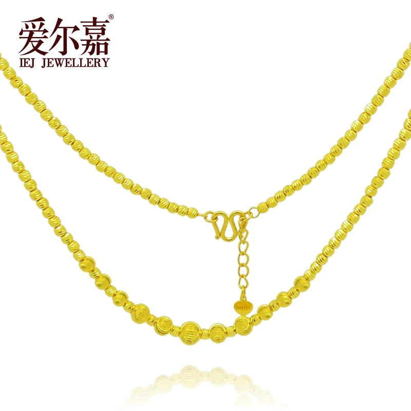 黄金蹦迪珠项链塔链足金999女款爆闪光影金时尚潮款新款送礼物