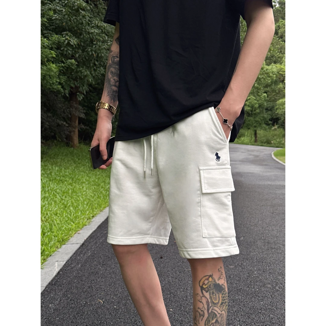 TMZ-【小马短裤】25ss夏季百搭轻奢极简休闲冰感男士短裤