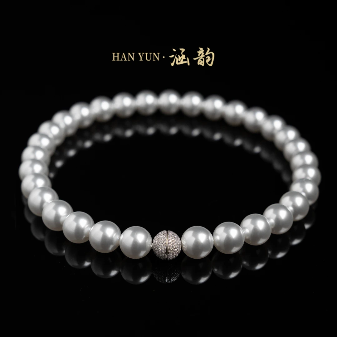 链子925银 【涵韵】 珠串项链 12mm仿珍珠