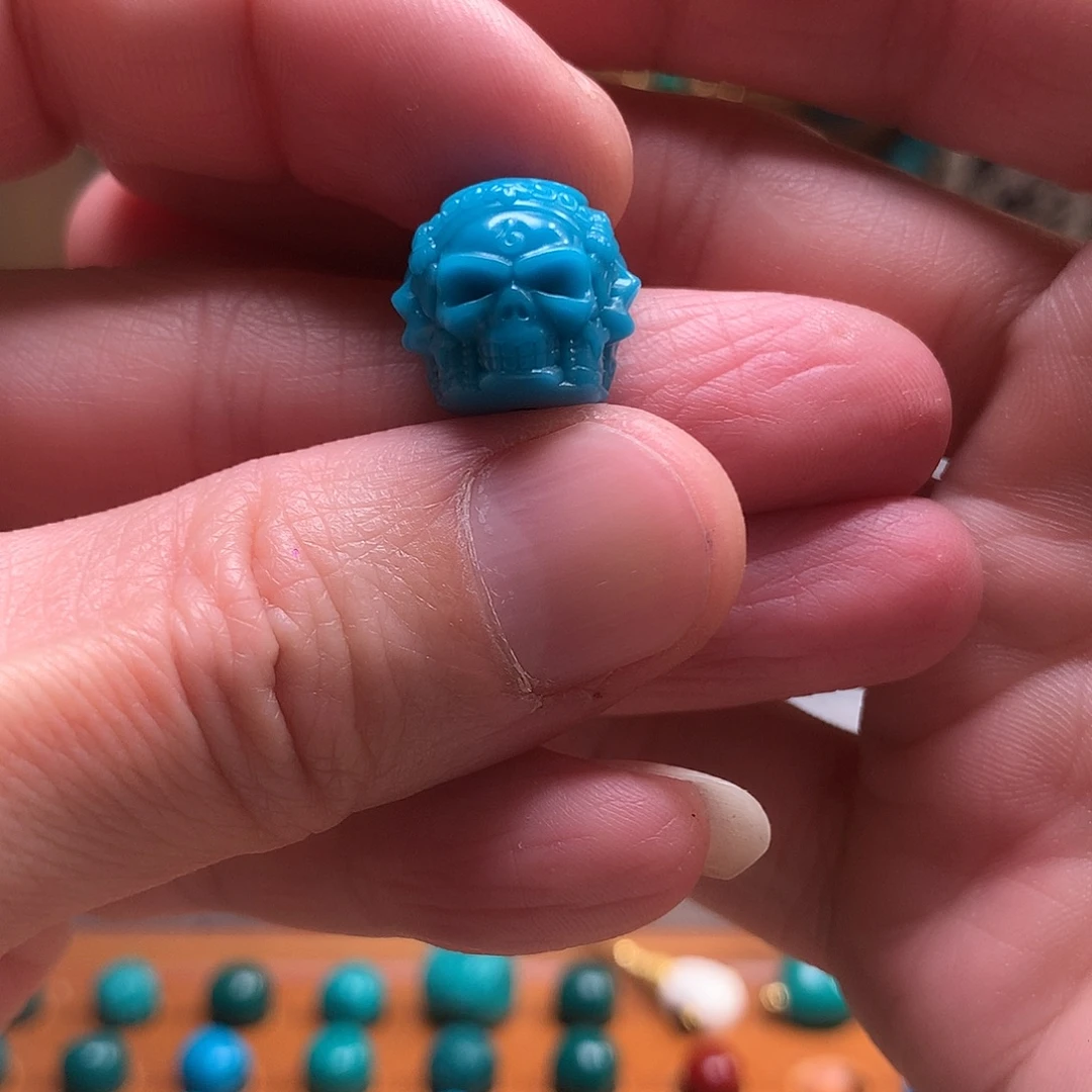琉璃颈饰暴力蓝14mm骷髅