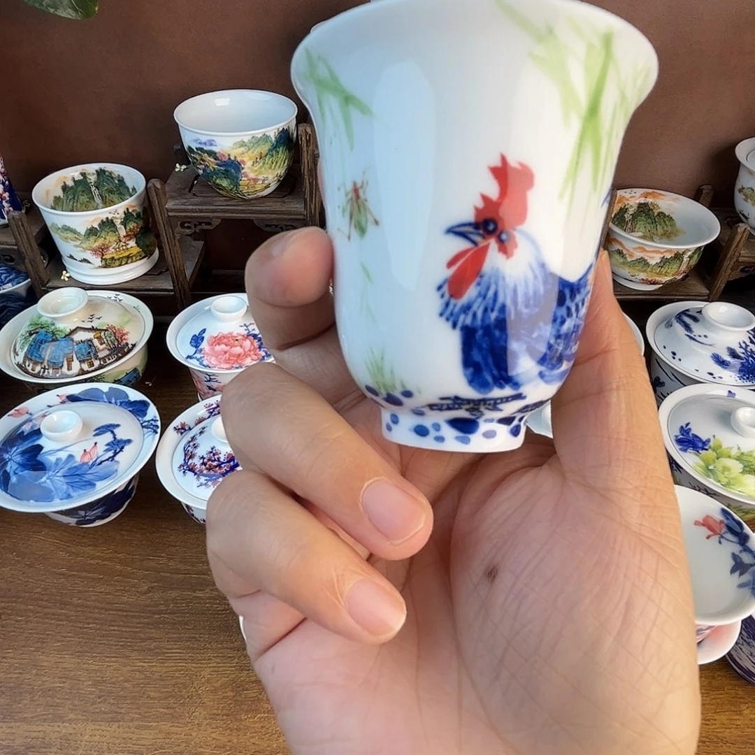 忠意堂釉下彩公鸡