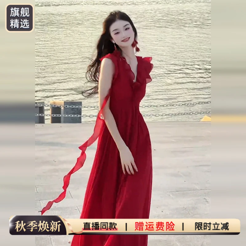法式度假连衣裙子女新款夏季小众独特漂亮纯欲慵懒风女装气质好看