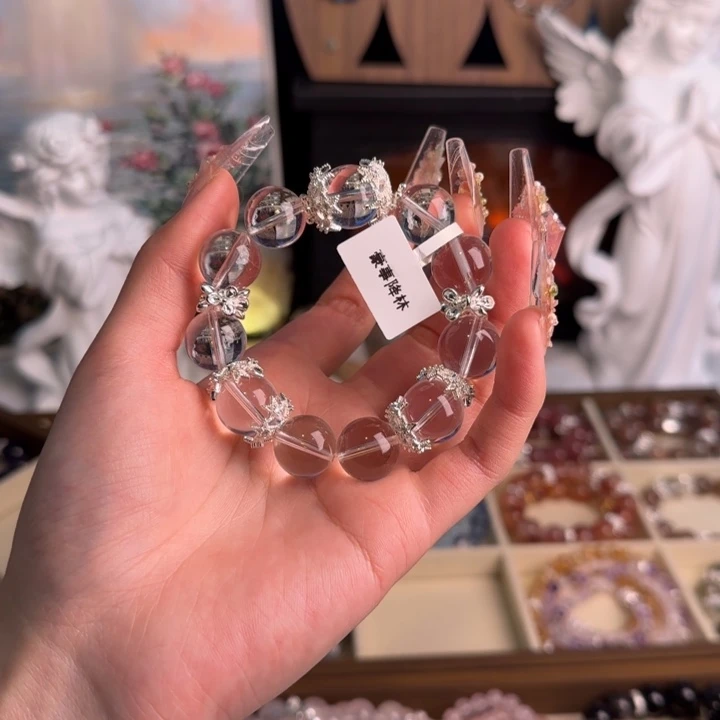 水晶手串18K金镶嵌白水晶拍2单