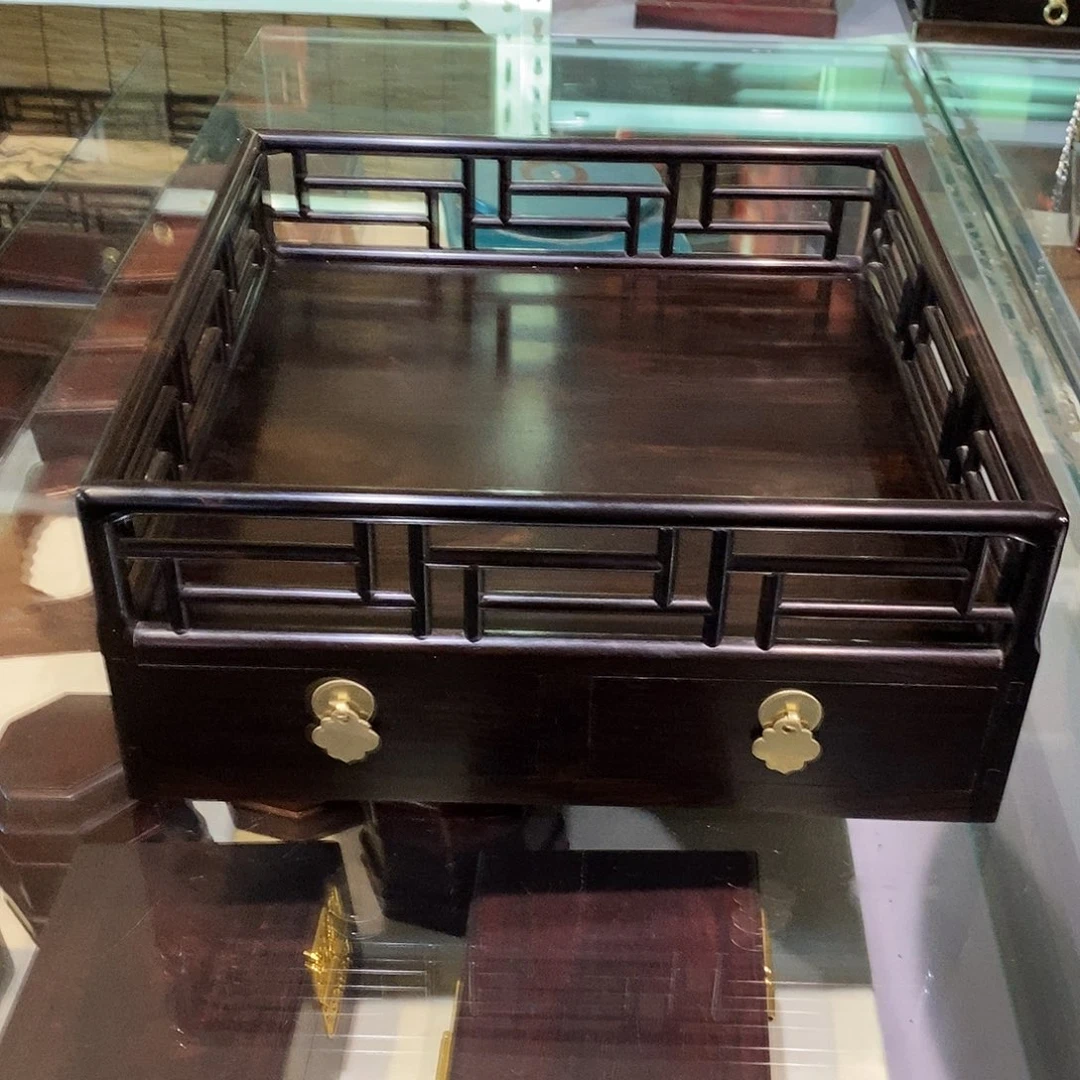 东非黑黄檀（紫光檀）王款都城盘（面板对拼）