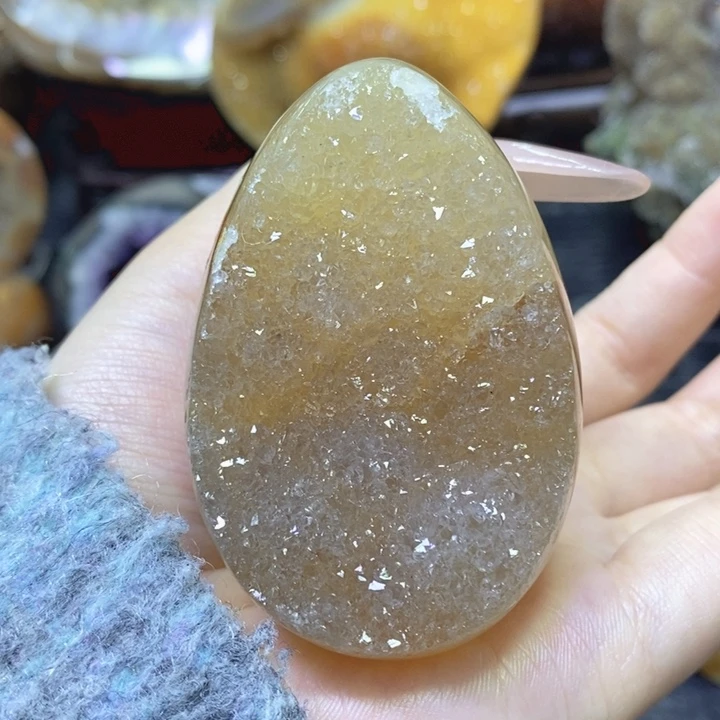 未镶嵌珠宝半成品紫晶黄金蛋