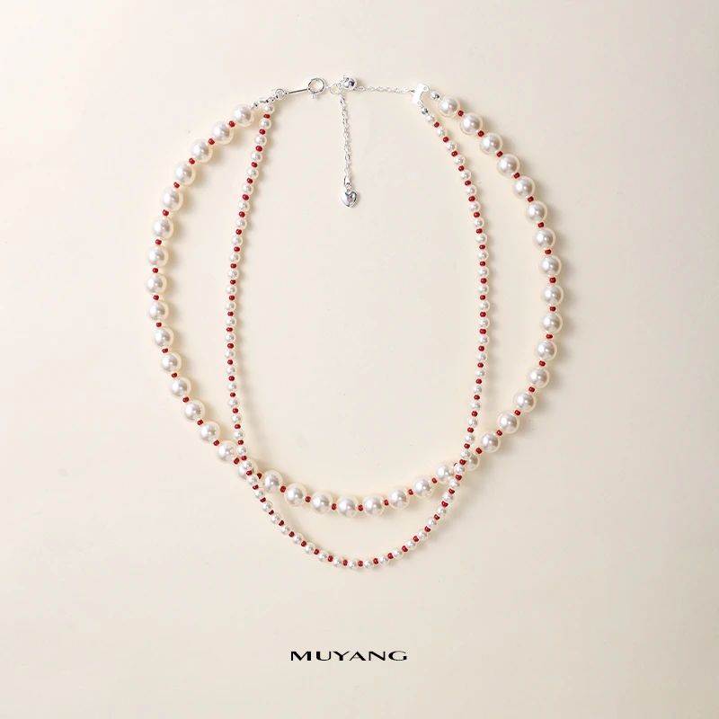 muyang/慕阳 钛钢仿珍珠项链 时尚百搭简约简约气质瑞白项链
