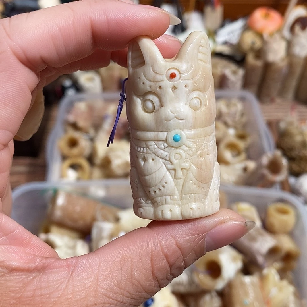 把件鹿骨M42猫神配饰不退换