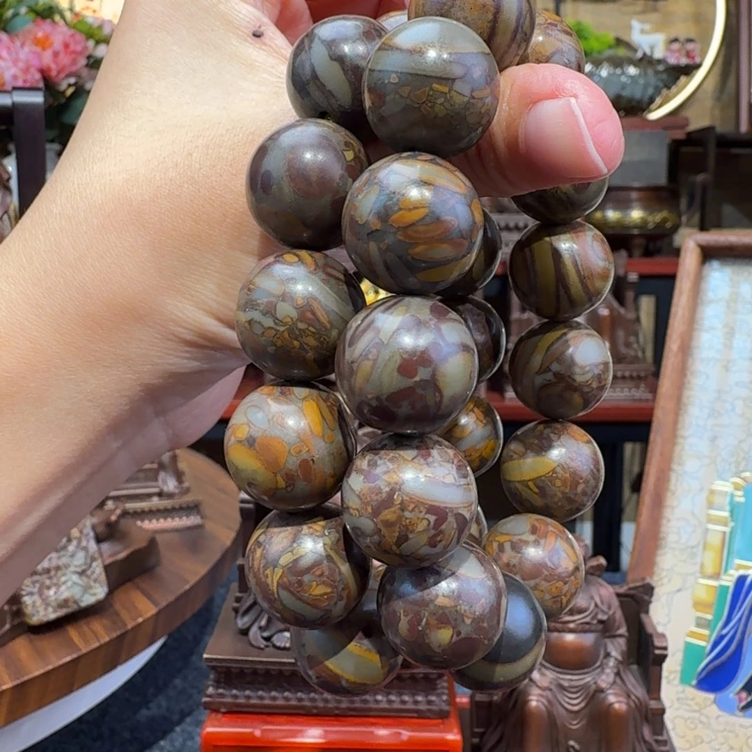 石材三叶虫活化石手串