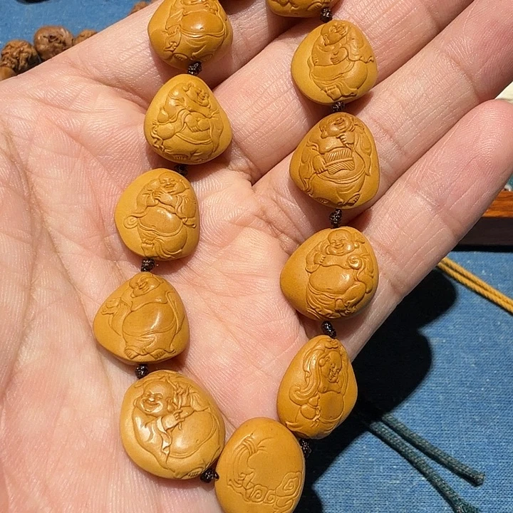 橄榄核手串/手链松子雕刻弥勒