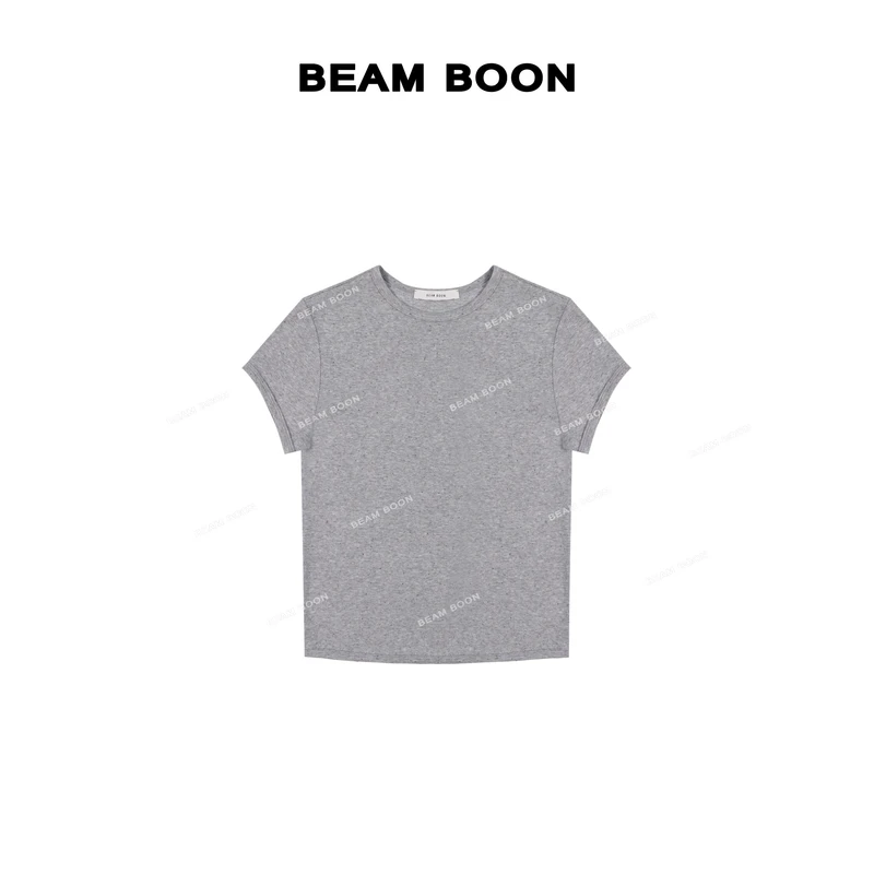 Beam Boon |【风铃T】嘎嘎显瘦！柔软细坑条肌理极简通勤显瘦短袖T恤