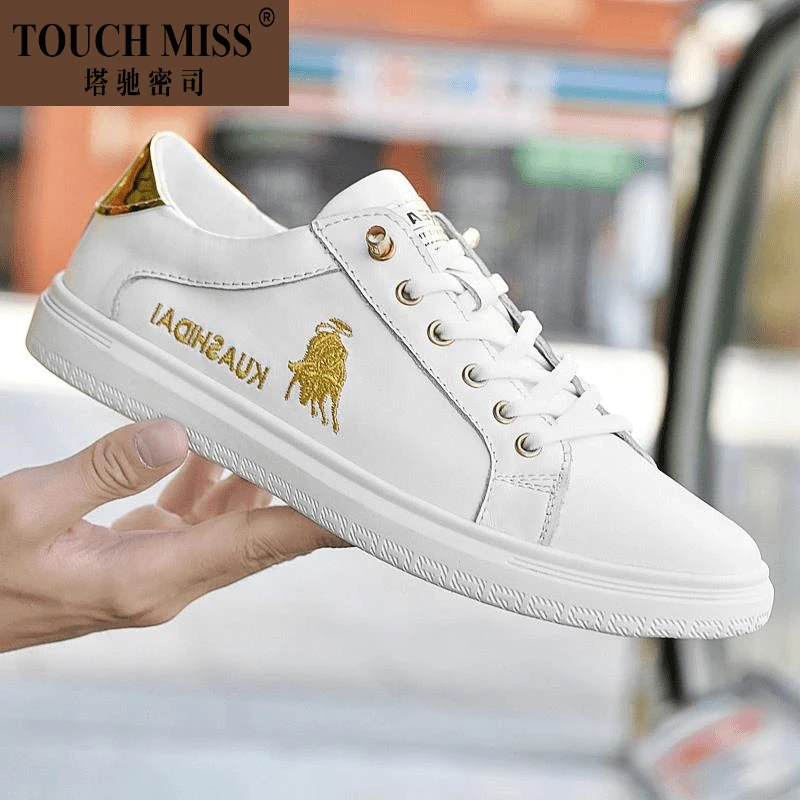 TOUCH MISS欧洲站男鞋新款男士奢侈品商务正装休闲皮鞋子高级感黑