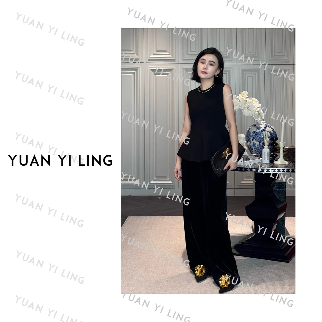 袁艺灵【赫本夜曲】25法式气质高级赫本风圆领无袖女上衣9150/9111