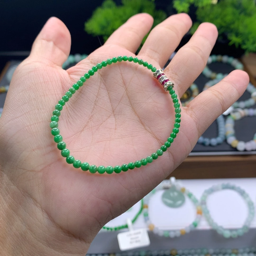 翡翠未镶嵌手链100号卡2.6～3.6