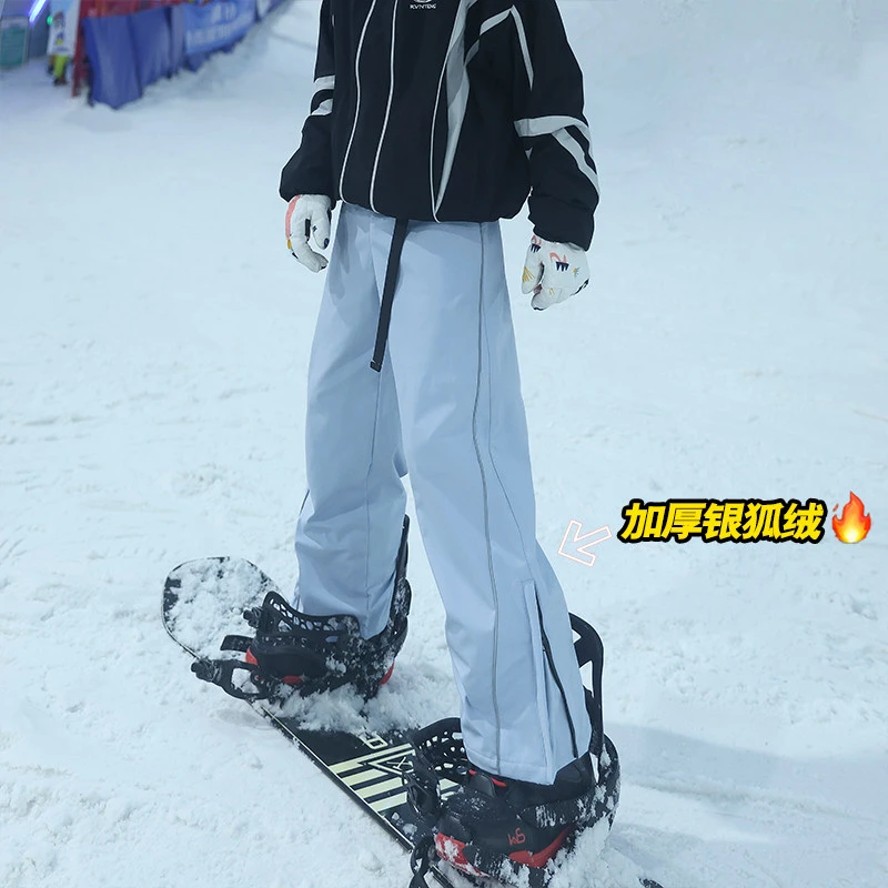 滑雪裤男女加绒加厚冬季户外三防冲锋裤哈尔滨防寒防风防水雪地裤