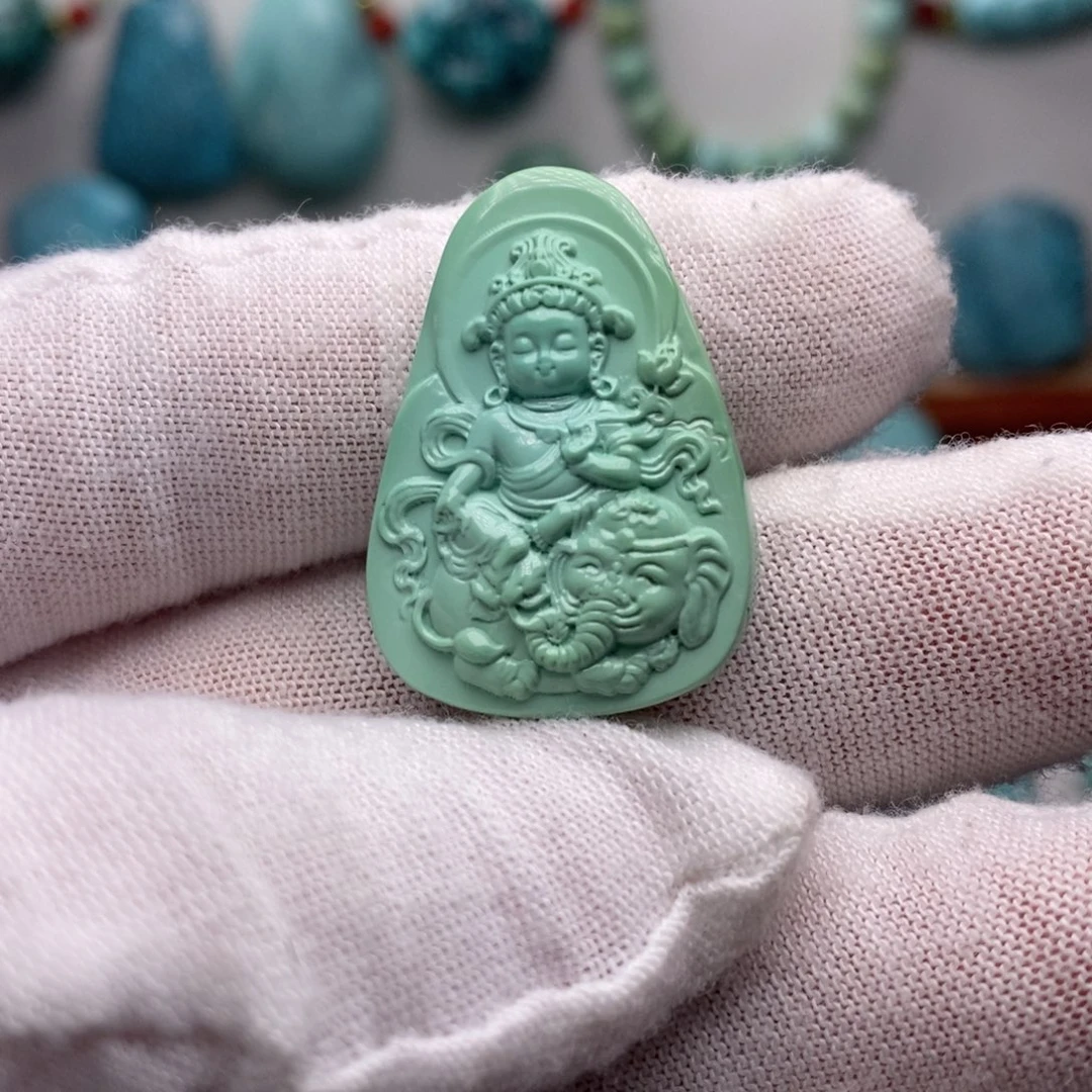 绿松石未镶嵌挂件