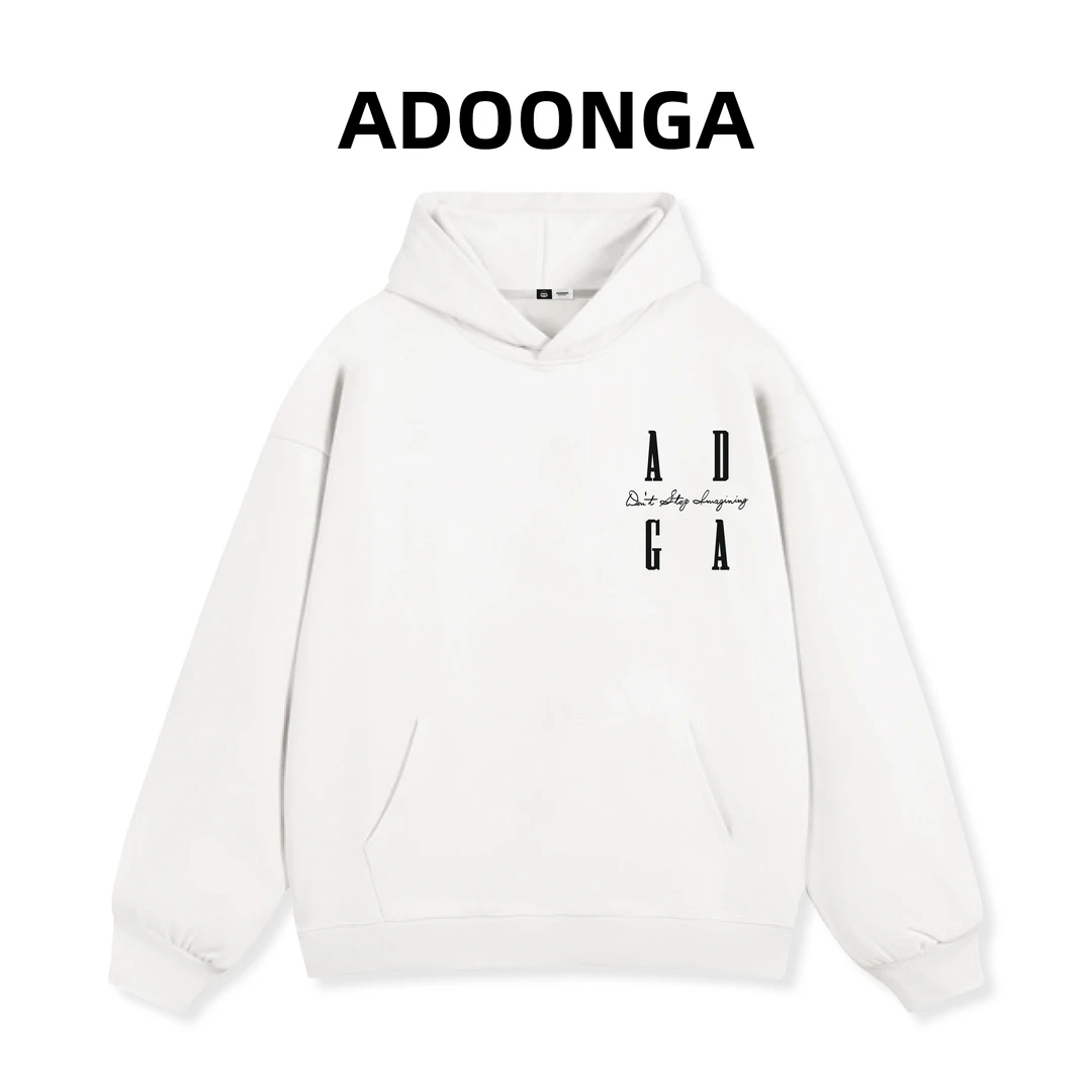 ADOONGA小众美式街头字母连帽卫衣男士春季潮牌宽松百搭连帽上衣