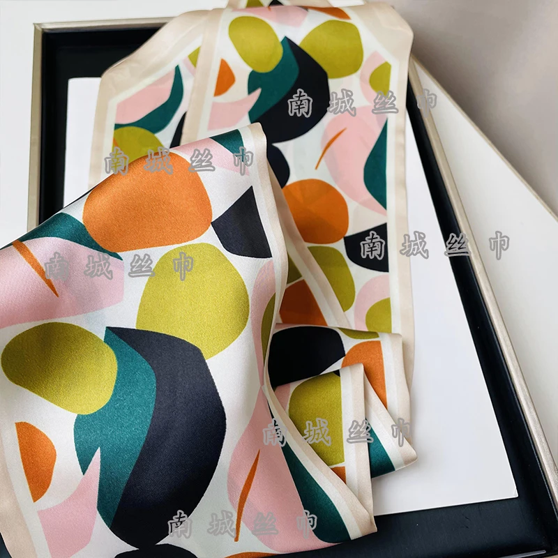 【缤纷夏日】春夏新款时尚色彩长条斜角丝巾女（14*145cm)