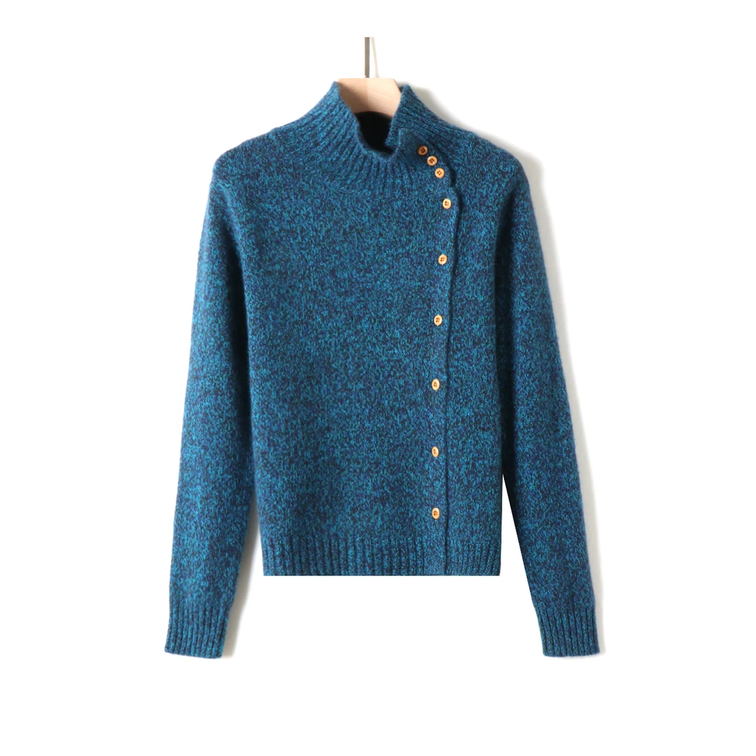 MINGSIKA/名斯卡羊毛衫短款毛衣针织衫女装时尚长袖5AM929-E139