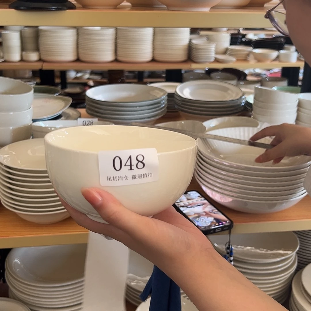 新骨瓷048微瑕暖白5.5寸胖胖碗米饭碗