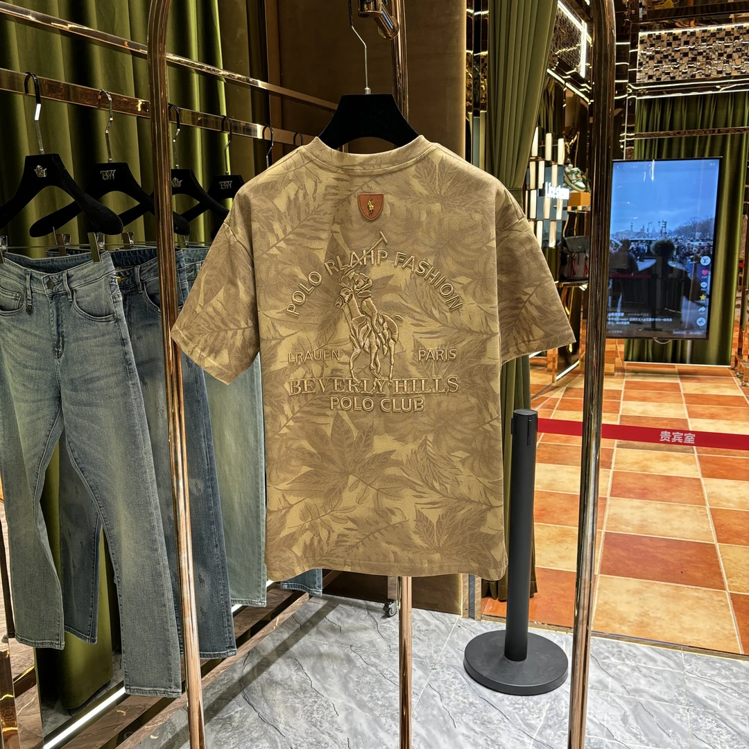 P-【黄总推荐100%纯棉】欧式老钱风重工极简至尊刺绣工艺短袖25212