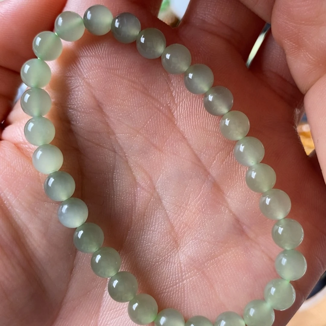 未镶嵌手串和田玉冰晴6mm