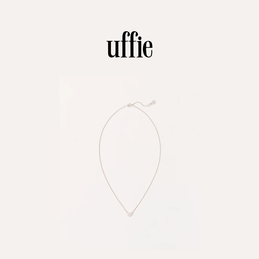 UFFIE 坠链均925银仿水晶 满钻爱心银质锁骨链