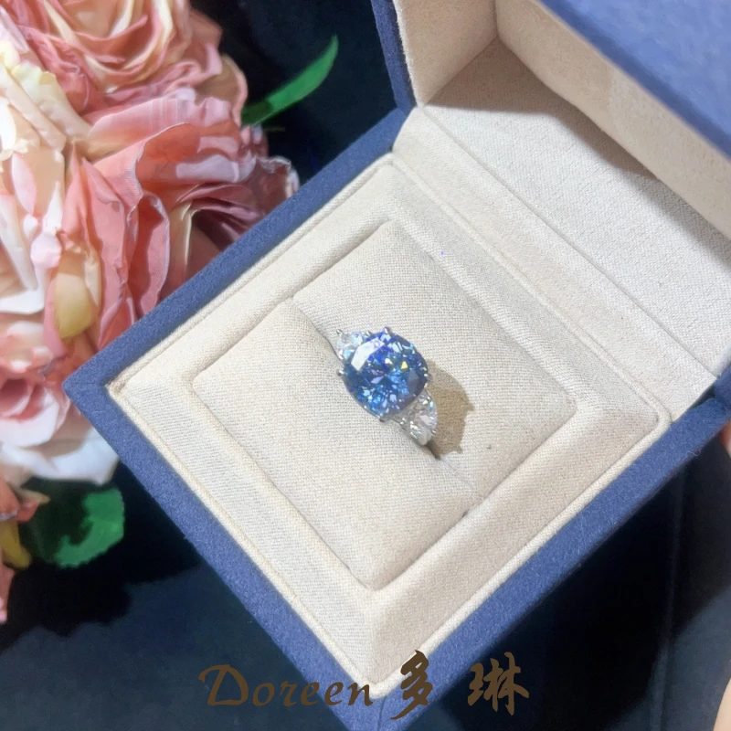 铜合金戒指 铜合金戒指 冰魄蓝方糖戒指NC827