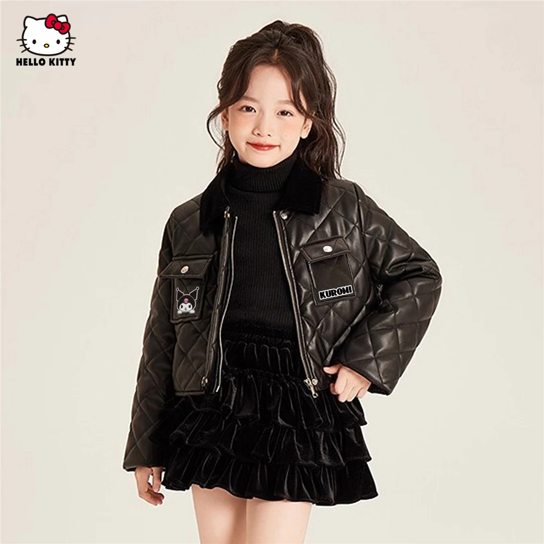 HELLO KITTY加厚立领2025洋气新款加绒秋冬外衣舒适儿童百搭潮