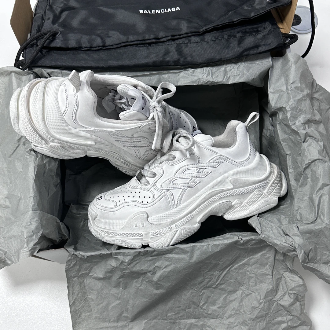 未使用 Balenciaga/巴黎世家 Triples sporty系列 纯白色