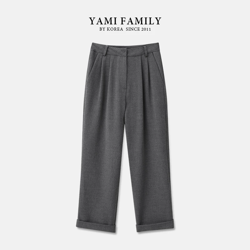 【洛韦尔】YM-XK-2246 高腰西装裤直筒时尚休闲裤垂感简约宽松