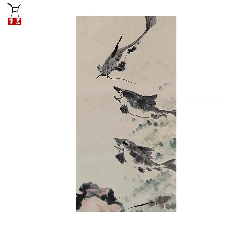 L1018鱼立轴98x49/4.3平尺