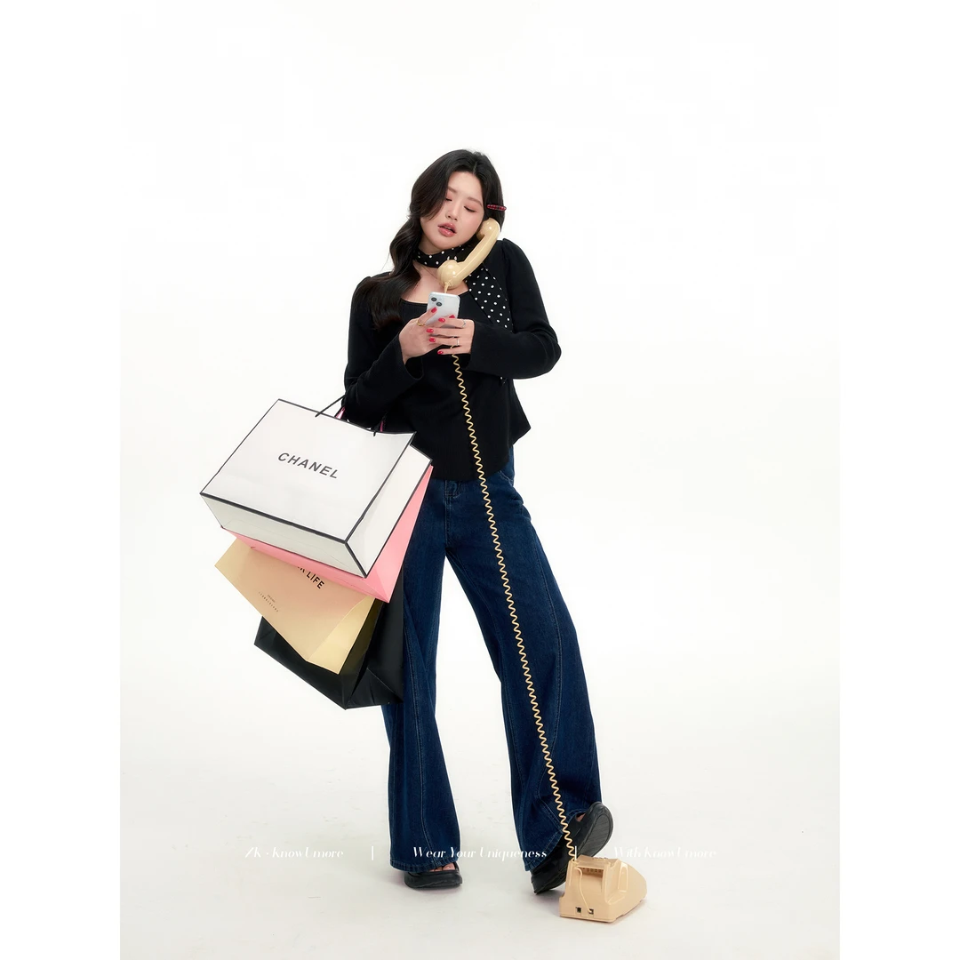 知葵微胖定制【曼妙腰线】初春心机U领内搭打底上衣12241MZS1967