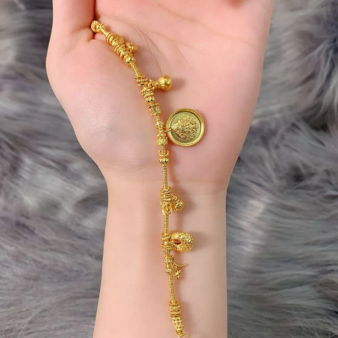 【伟新源】足金999  古法工艺 黄财神手链21.29克（16+2cm）