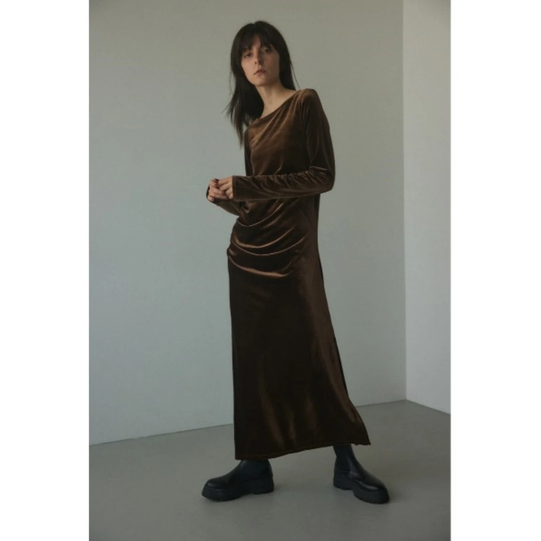 【MonTendre 】 B x M 秋季新款 气质时尚丝绒连衣裙气质长裙