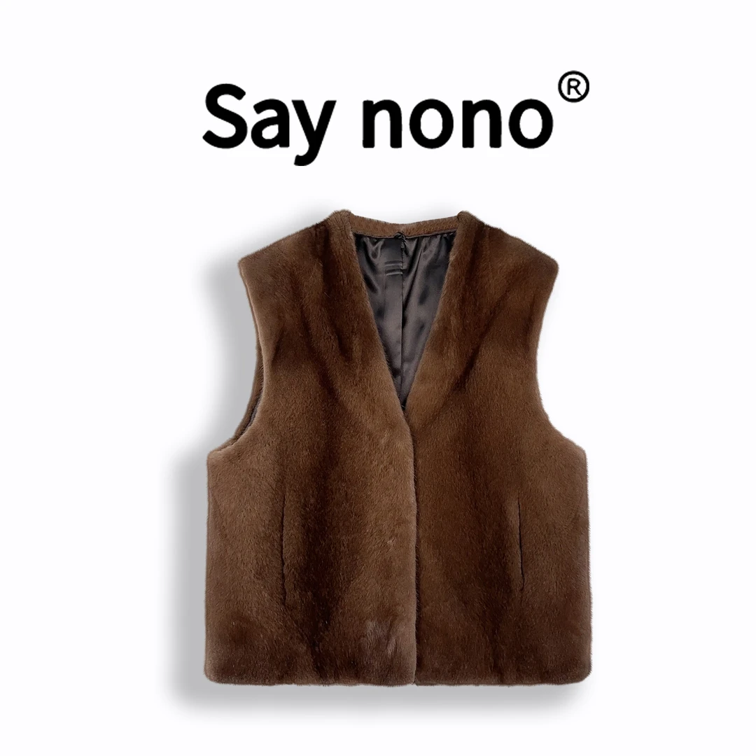懒猫nono│Saynono 皮草马甲女貂皮马夹外套短款水貂整貂WD9113