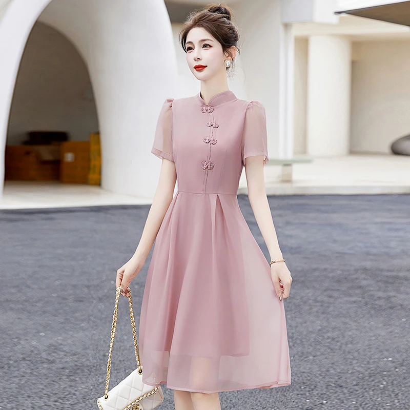 【欧赛雅文】中式女装旗袍连衣裙2025年夏季新款小个子气质显瘦裙子