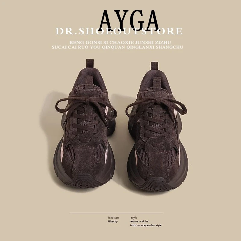 DR意大利精艺/~时尚新品 厚底老爹鞋女拼接增高轮胎复古运动鞋