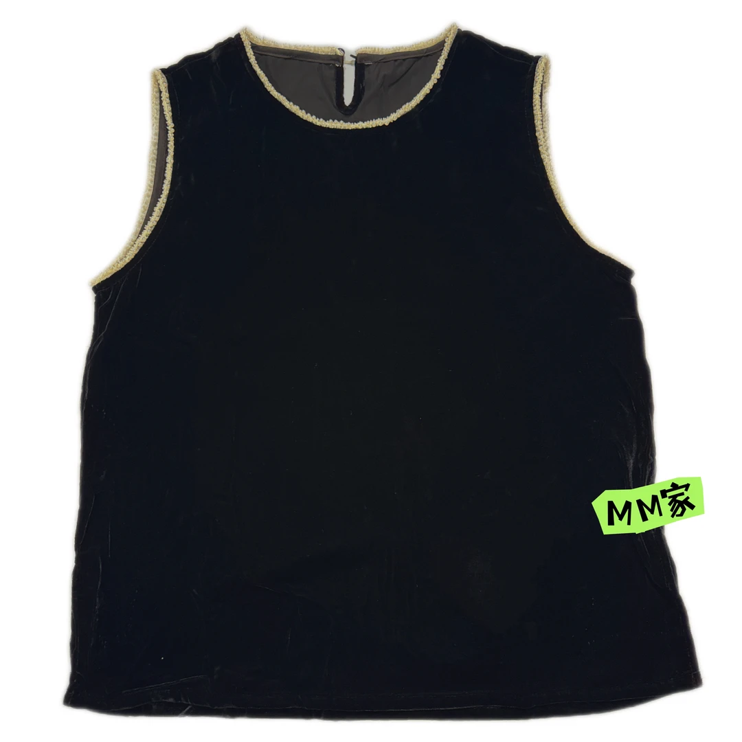 【MM】欧货夏季百搭休闲真丝丝绒坎修背心（不可机洗建议干洗）