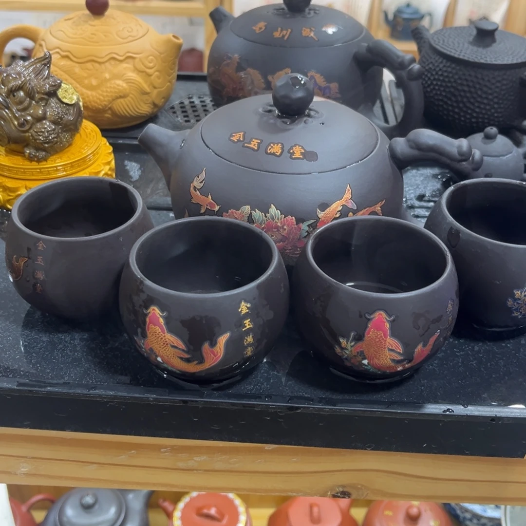 紫砂茶杯一壶4杯紫砂壶