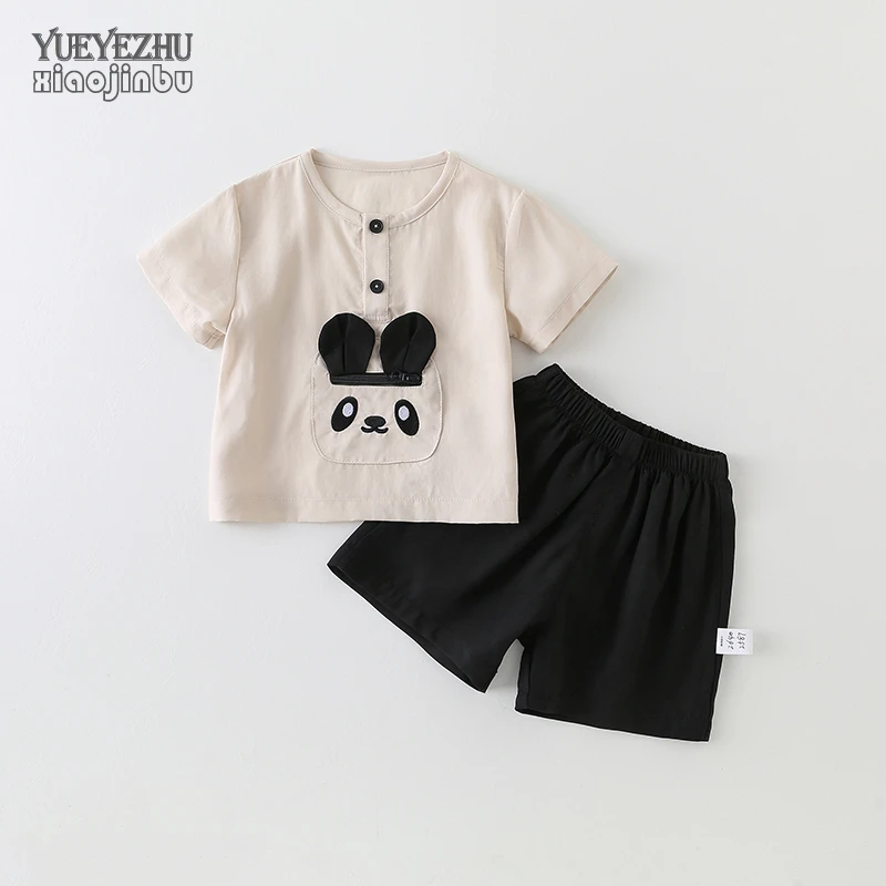 婴幼儿短袖短裤套装夏季男宝宝帅气衣服分体夏装韩版洋气两件套潮