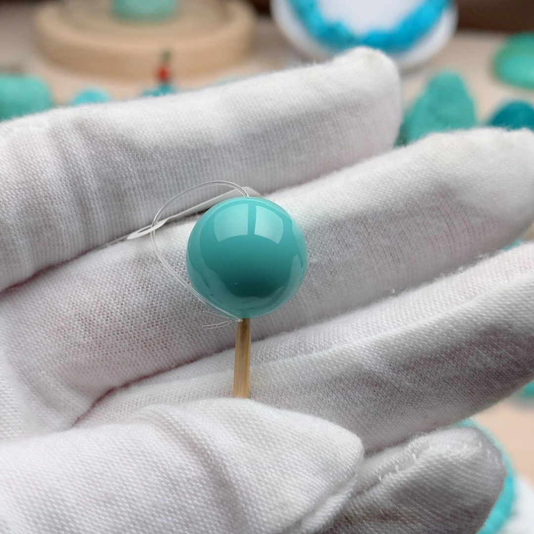 绿松石珠宝奇石未镶嵌14mm