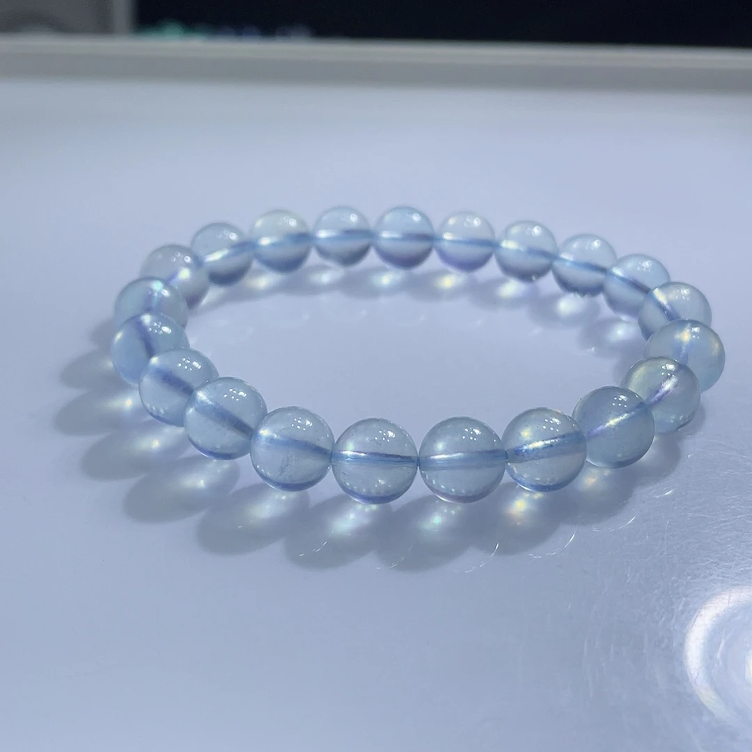 未镶嵌手链水晶高冰海蓝宝9m 97元