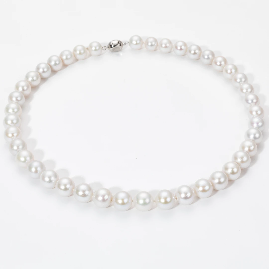 经典大点位s925银轻奢简约气质天然淡水珍珠项链