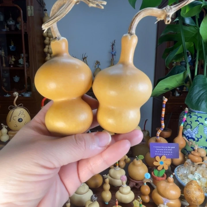 一对厚皮满籽倒福葫芦