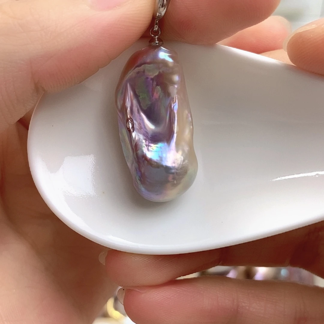 淡水珍珠银S925镶嵌颈饰