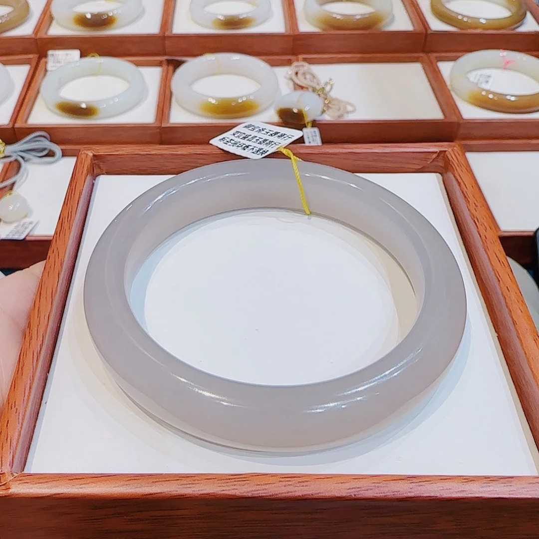 和田玉手镯未镶嵌冰粉紫59