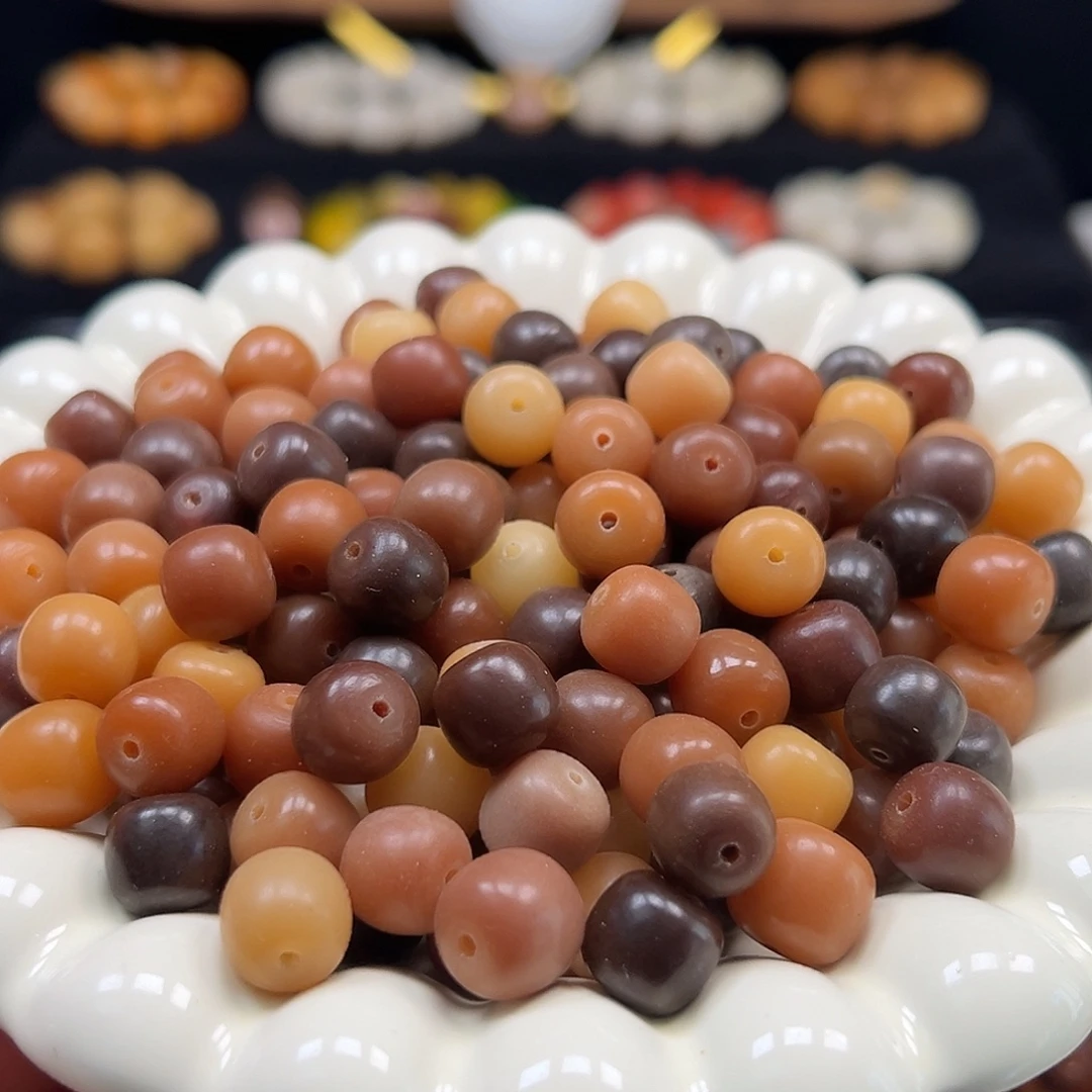 菩提根/象牙果手串微瑕卡11老料咖桶1000颗